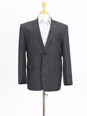 Bespoke 42L Gray Blazer Sport Coat Jacket 2-Button Solid W829